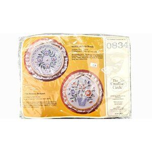 Vintage The Creative Circle 0834 Memory Bouquet Embroidery Kit Floral Hoop New